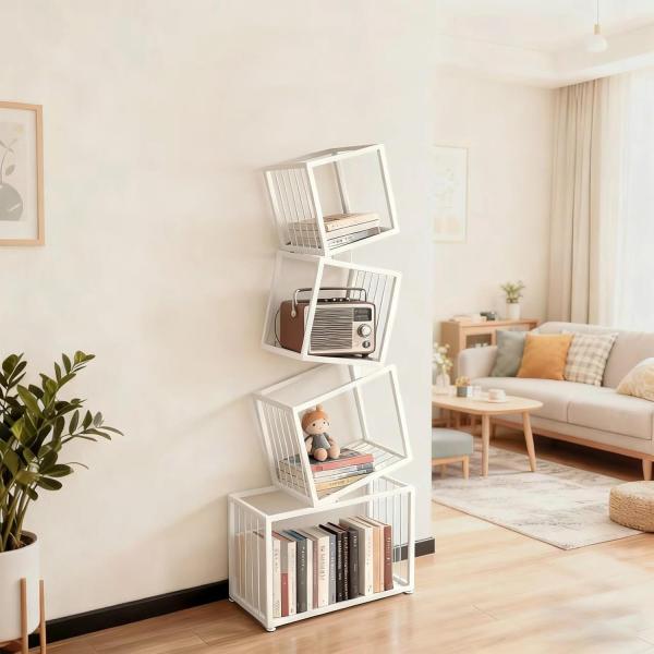 本棚 オープンシェルフ 大容量 3段/4段/5段 収納 飾り棚 省スペース 組立簡単 オフィス 書斎収納 書棚 インテリア ホワイト/ブラック オープンラック