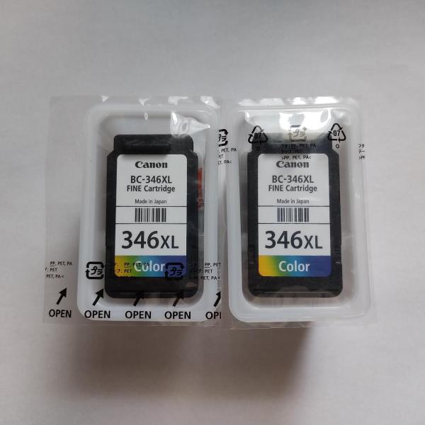 純正品　CANON FINEカートリッジ  BC-346XL(大容量3色カラー)2個セット　箱なしアウトレット