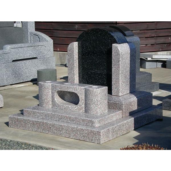 税込、送料込、工事費込価格）お墓 芝生墓地 墓石 洋型 桜御影石 黒 