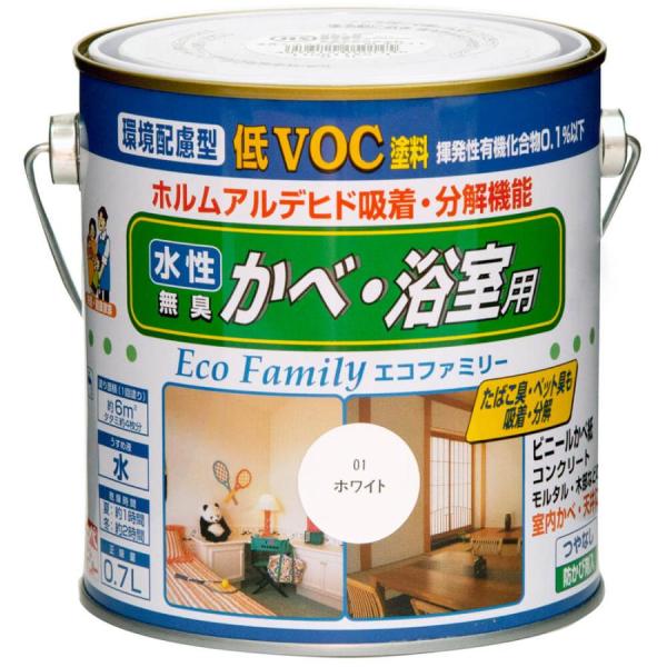 【公式ストア】水性エコファミリー 0.7L | ペンキ 水性 塗料 ニッペ 体に安全 低臭 防カビ 水性塗料