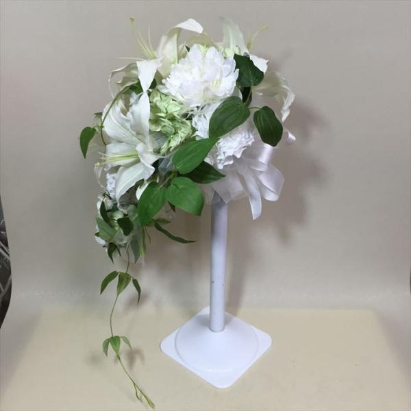 激安 激安セール高評価 ウエディングブーケ ブートニア ブートニア セット セット カサブランカ メイン キャスケードブーケ 白 バラ カサブランカ バラ アートフラワー