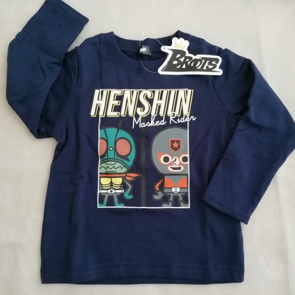 仮面ライダー  裏起毛 トレーナー　パンソンワークス  キッズ 子供　ER8915　ネイビー　100cm/110cm/120cm　仮面ライダー＆ショッカー