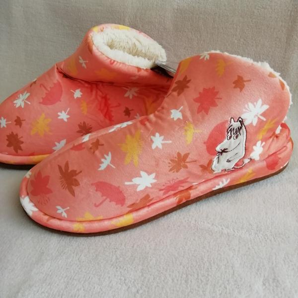 丸眞 ボアルームシューズ MOOMIN ムーミン＆リトルミイ 約22~24cm対応 リーフルーム