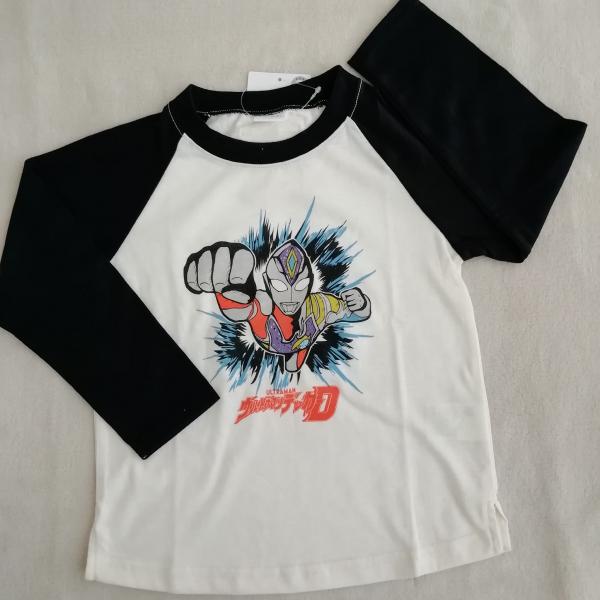 ウルトラマンデッカー　ウルトラヒーローズ　 薄手長袖Tシャツ　FR9145　ラグラン　ブラック　110cm/120cm　