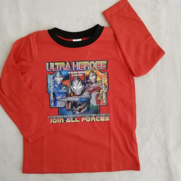 ウルトラマンデッカー　ウルトラヒーローズ　 薄手長袖Tシャツ　FR9142　レッド　110cm/120cm　
