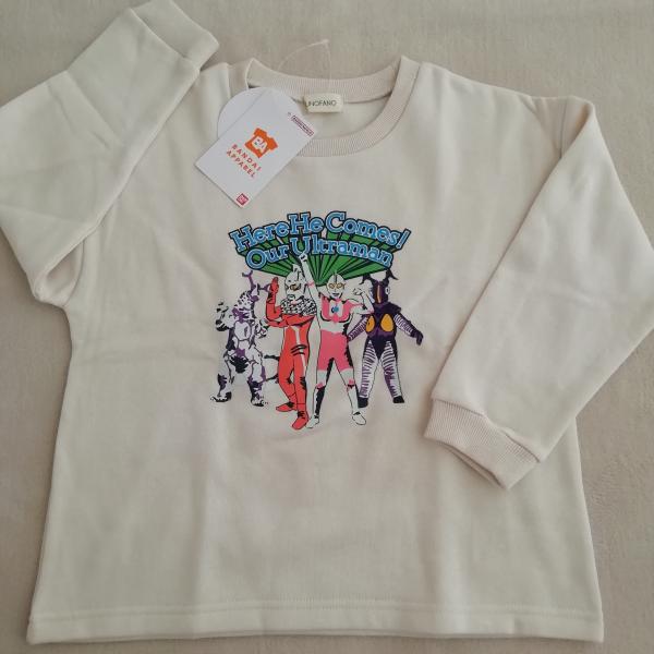 FUNOFANO　ウルトラヒーローズ  　裏起毛　長袖トレーナー　ER8919　アイボリー　110cm/120cm