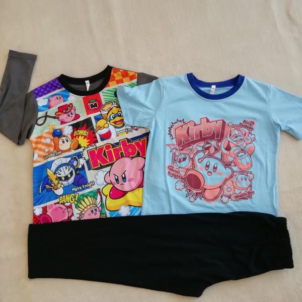 定価3,630円　星のカービィ パジャマ 天竺薄手　光る2TOPSパジャマ 長袖 半袖 【2718495】チャコール