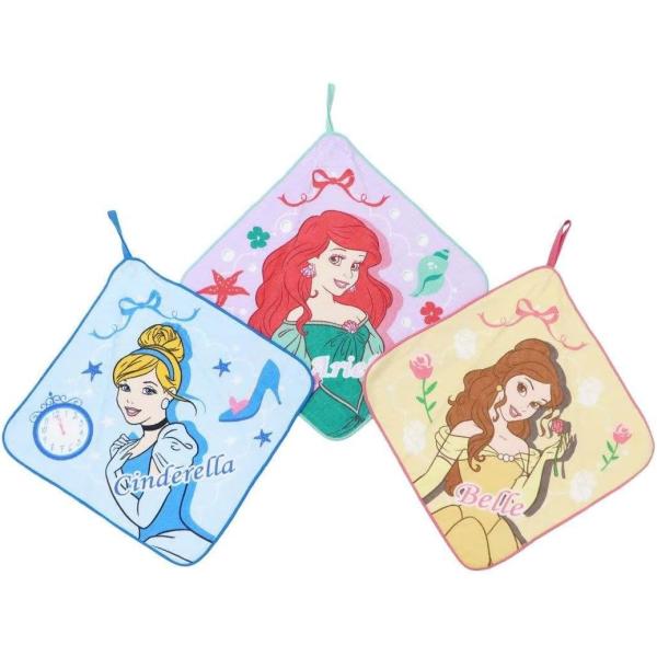丸眞 ループタオル 3枚組 ディズニー プリンセス　シャインパステル キャラクター 入園入学グッズ 入園入学準備 保育園 幼稚園 小学校 女の子
