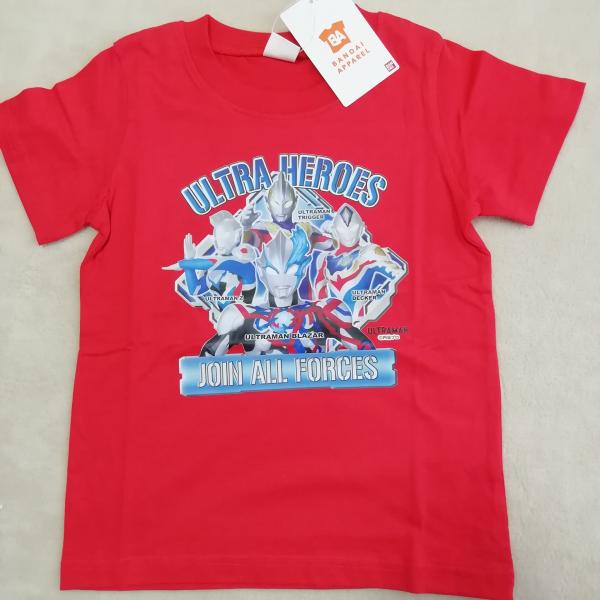 ウルトラヒーローズ  　ウルトラマンブレーザー　半袖Tシャツ　TR8850　レッド　110cm/120cm　デッカー、トリガー、Z