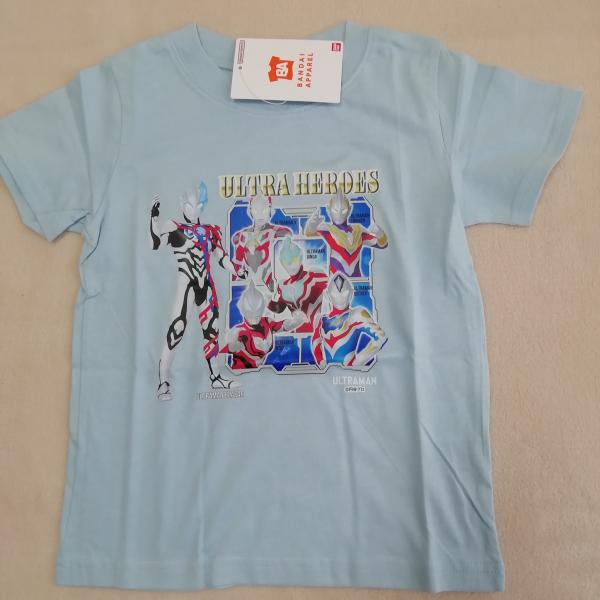 ウルトラヒーローズ  　ウルトラマンブレーザー　半袖Tシャツ　TR8851　スカイブルー　110cm/120cm　デッカー、トリガー、X、ジード、ギンガ