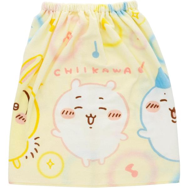 綿100％　60cm丈ちいかわ 制菌加工 紫外線遮蔽加工 バスタオル/ラップタオル/巻きタオル/巻きバスタオル/ラップ巻きバスタオル