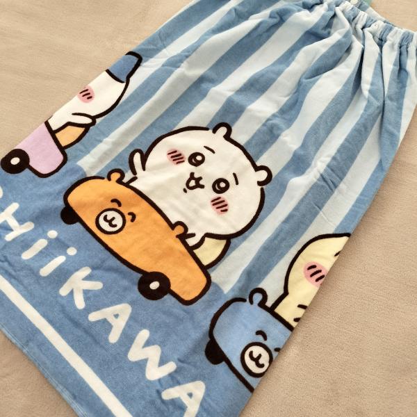 綿100％　80cm丈ちいかわ アニメちいかわパネル 制菌加工 紫外線遮蔽加工 バスタオル/ラップタオル/巻きタオル/巻きバスタオル/ラップ巻きバスタオル