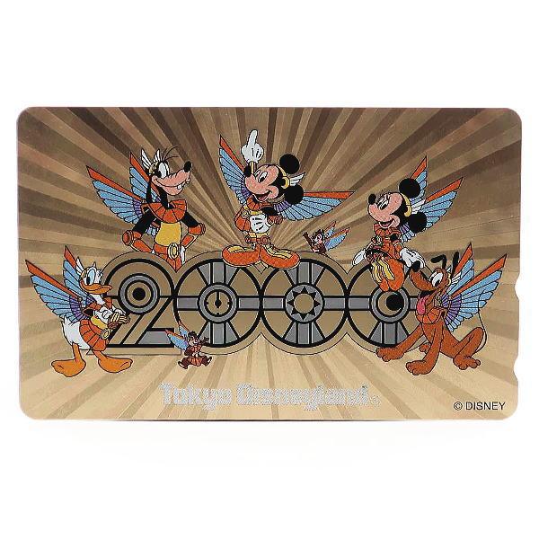 FAB5テレホンカード／2000東京ディズニーランド2000年テレホンカード50度数台紙あり　未使用ミッキー、ミニー、ドナルド、グーフィー、プルート
