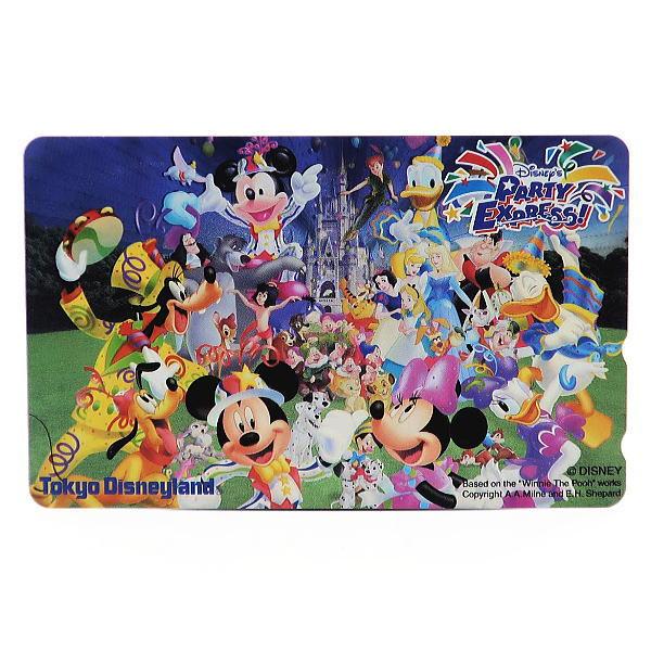 TDLパーティーエキスプレステレホンカード東京ディズニーランド2001年テレホンカード50度数台紙あり　未使用ミッキー、ミニー、ドナルド、グーフィー、プルート、デイジー、他