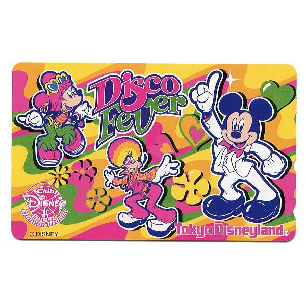 TDLディスコフィーバーテレホンカード東京ディズニーランド2000年3月18日-2000年5月7日テレホンカード50度数台紙なし　未使用ミッキー、ミニー、グーフィー