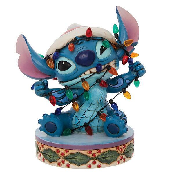 ディズニー　スティッチ　クリスマス　ジム・ショーア・フィギュア　『Stitch Wrapped in Lights』　エネスコ社　2022年　新品