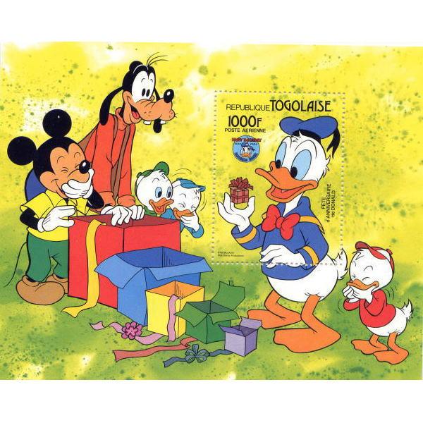 ディズニー ドナルド ミッキー グーフィー他 60th プレゼント 切手小型シート 発行国tanzania 1984年発行 Stamp0073 イズクラブyahoo ショップ 通販 Yahoo ショッピング
