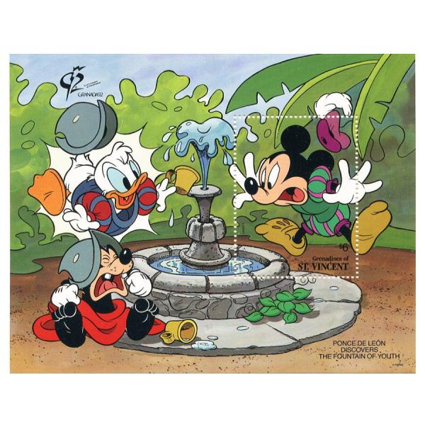 ベビーミッキー＆ベビードナルド＆ベビーグーフィー切手小型シート（グラナダ国際切手展92）発行国Grenadines of Saint Vincent1992年発行10.1×12.7cm　未使用