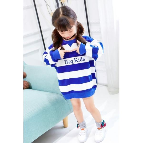 キッズ 韓国子供服 ビッグシルエット ボーダー トレーナー ワンピースにも 子供服 オーバーサイズ 送料無料 Buyee Buyee Japanese Proxy Service Buy From Japan Bot Online