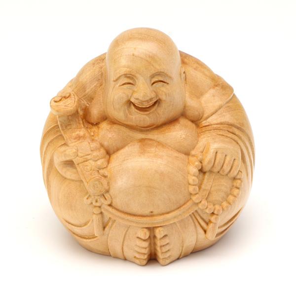 七福神 置物 木彫 布袋 丸 彫刻 上彫 神具 木彫の布袋様を通信販売。伊勢神宮のお膝元で神棚・神具の製造販売を行う伊勢 宮忠がお届けします。