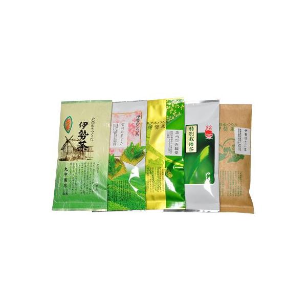 伊勢茶5品セット（自宅用おまけ付き）（新茶 伊勢茶 茶葉 緑茶 お茶 煎茶 自宅用 おまけ）