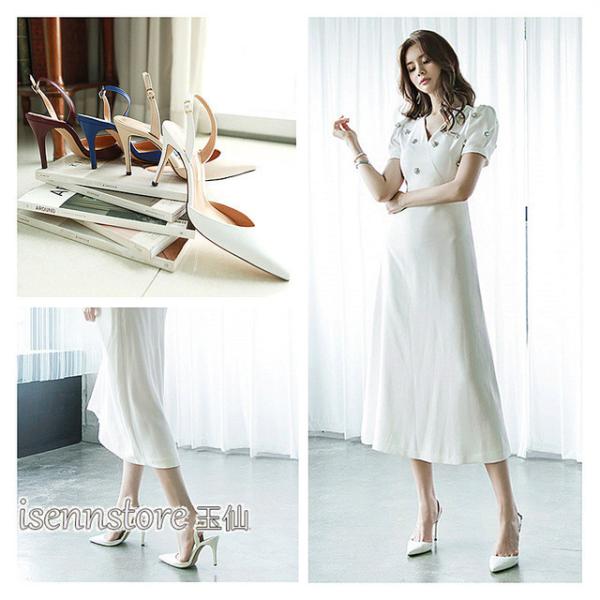 パンプス サンダル ヒール 低反発 エナメル フォーマル バックストラップ レディース ポインテッドトゥ ピンヒール 甲浅 痛くない 歩きやすい 結婚式 オフィス　