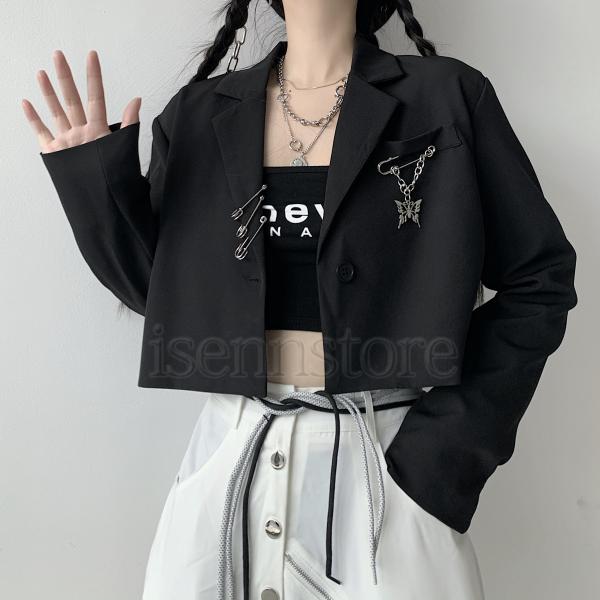 ジャケット 長袖 ショート丈 ブレザー レディース テーラード