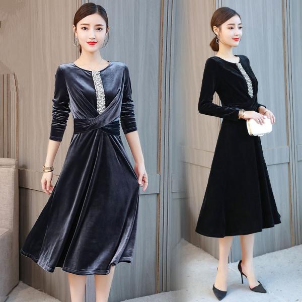 ベロアワンピース ベルベット クロスベルト 長袖 Aラインワンピ 膝丈 ロングドレス レディース 秋冬フォーマル 通勤オフィス ママ 七五三 お宮参り Buyee 日本代购平台 产品购物网站大全 Buyee一站式代购 Bot Online