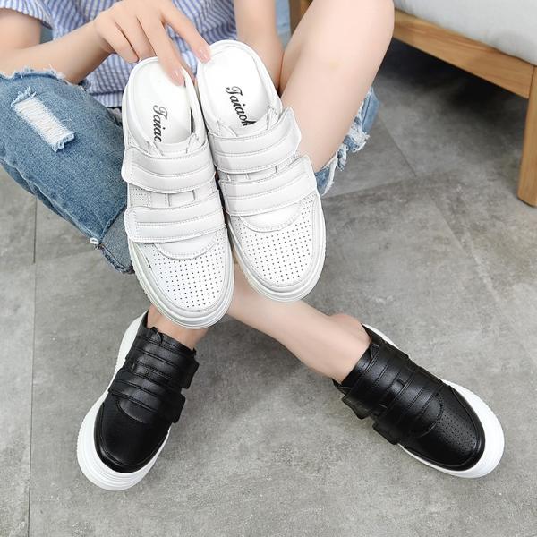 厚底 ミュール プラットフォーム かかとなし スニーカー マジックテープ レディース フラットシューズ スリッパ サボサンダル バブーシュ コンフォート 通気 夏 Buyee Servicio De Proxy Japones Buyee Compra En Japon