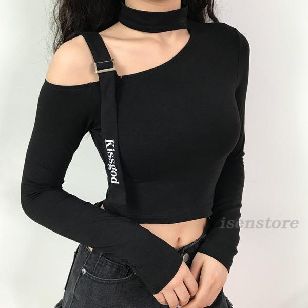 ショート丈トップス 肩出し ホルターネック 長袖 へそ出し ｔシャツ 無地 レディース インナー 上着 ストリート系 セクシー ディーシャツ カットソー 着痩せ Buyee Buyee Japanese Proxy Service Buy From Japan Bot Online