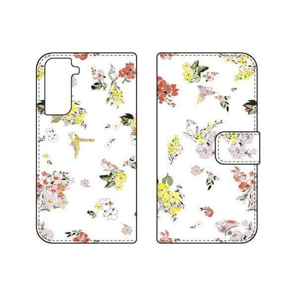 Galaxy S21 5G P[X SCG09 SC-51B 蒠 SINDEE Fly Flower izCgj X}zP[X (󒍐Y)