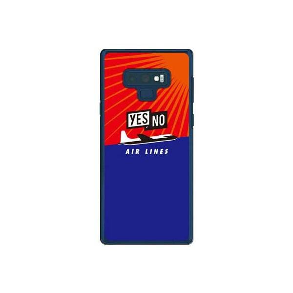 Galaxy Note9 �P�[�X SCV40 SC-01L YESNO AIR LINES ���b�h×�u���[ �X�}�z�P�[�X (�󒍐��Y)