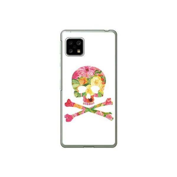 AQUOS sense5G �P�[�X sense4�Esense4 lite Flower skull �z���C�g �X�}�z�P�[�X (�󒍐��Y)