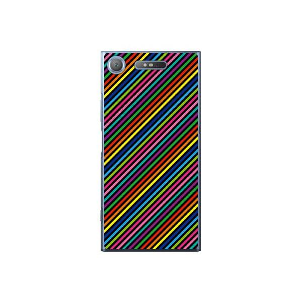 Xperia XZ1 �P�[�X ���C���{�[�X�g���C�v �u���b�N �X�}�z�P�[�X (�󒍐��Y)