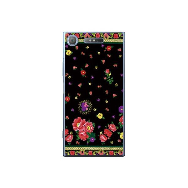 Xperia XZ1 �P�[�X SINDEE Russian Flower �i�u���b�N�j �X�}�z�P�[�X (�󒍐��Y)
