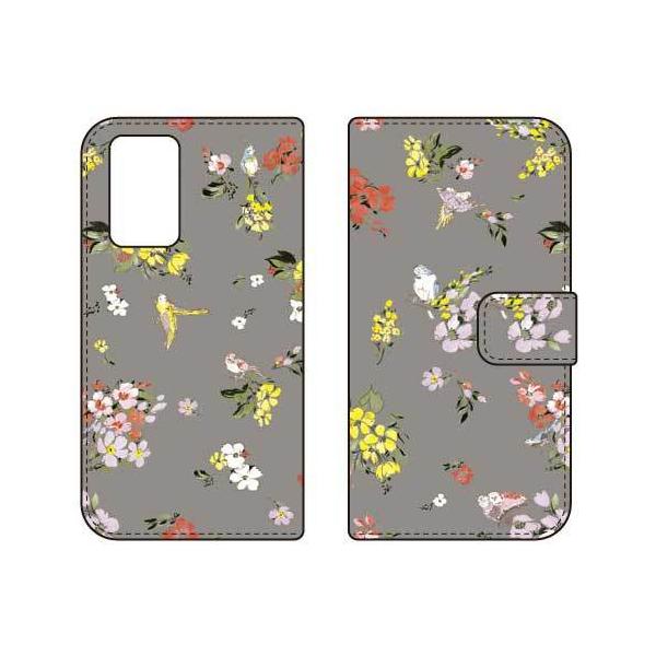 Galaxy A52 5G SC-53B �蒠 SINDEE Fly Flower �i�O���[�j �X�}�z�P�[�X (�󒍐��Y)