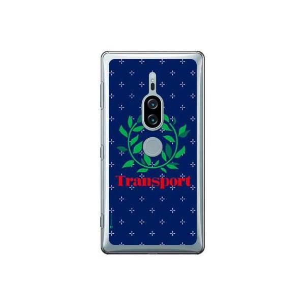 Xperia XZ2 Premium �P�[�X Transport Laurel �N���X�h�b�g �l�C�r�[ �X�}�z�P�[�X (�󒍐��Y)