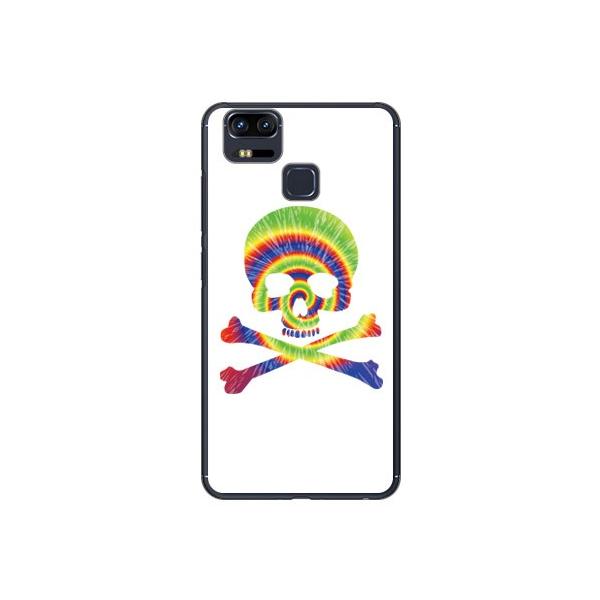 ZenFone Zoom S ZE553KL Psychedelic skull �O���[��×�C�G���[ �X�}�z�P�[�X (�󒍐��Y)