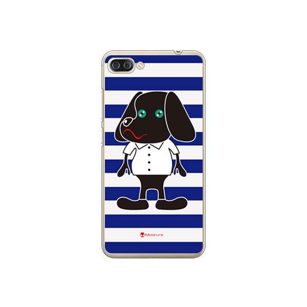 ZenFone 4 Max Pro �P�[�X ZC554KL Doggy Stripe �l�C�r�[ �X�}�z�P�[�X (�󒍐��Y)