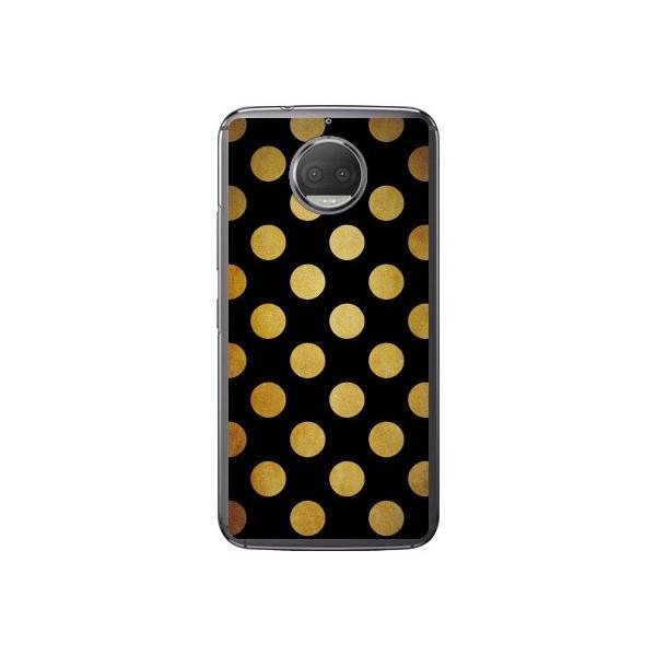Moto G5s Plus �P�[�X XT1805 �u���b�N×�S�[���h �h�b�g�i��j Cf ltd �X�}�z�P�[�X (�󒍐��Y)