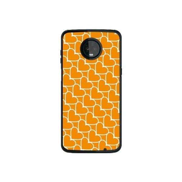 Moto Z3 Play �P�[�X XT1929 �n�[�g�X�g���C�v �I�����W×�z���C�g �X�}�z�P�[�X (�󒍐��Y)