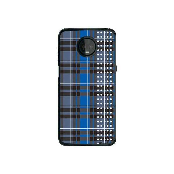 Moto Z3 Play �P�[�X XT1929 �`�F�b�N�h�b�g �u���[ �X�}�z�P�[�X (�󒍐��Y)