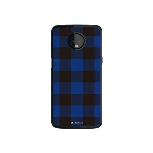 Moto Z3 Play �P�[�X XT1929 Buffalo check �u���[ �X�}�z�P�[�X (�󒍐��Y)