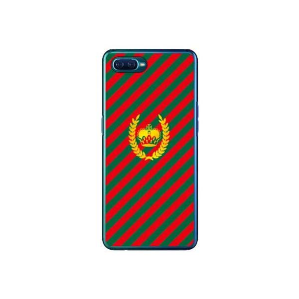 OPPO Reno A �P�[�X �X�g���C�v �O���[��×���b�h �X�}�z�P�[�X (�󒍐��Y)