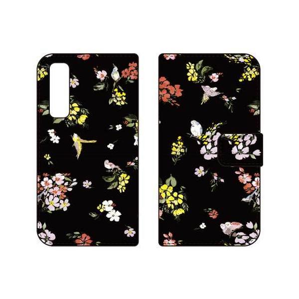 Android One S8 �P�[�X �蒠 SINDEE Fly Flower �i�u���b�N�j �X�}�z�P�[�X (�󒍐��Y)