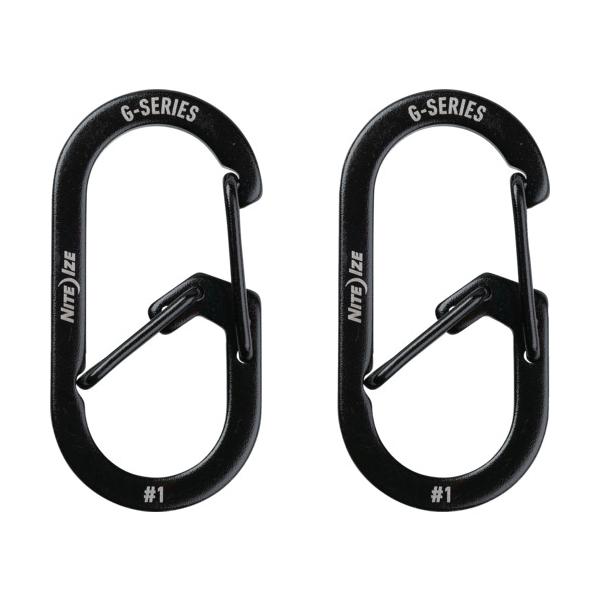 他サイト： ナイトアイズ Gカラビナー #1 2P NI59181 ブラック NITE IZEの商品画像