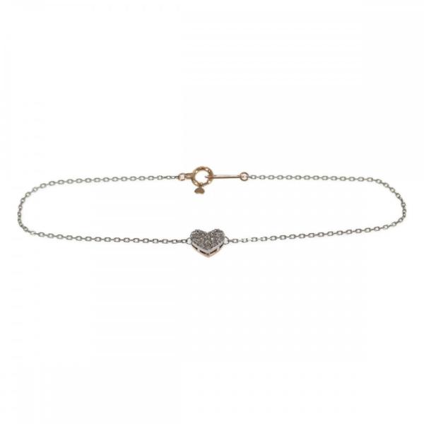 中古】 ハート デザイン ジュエリー ブレスレット K18ピンクゴールド  