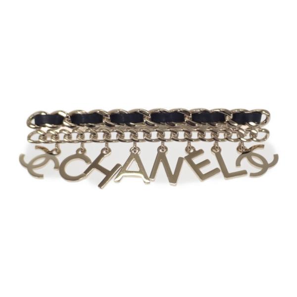 CHANEL（シャネル） CHANEL CCロゴチェーン ブローチ メタル レザー