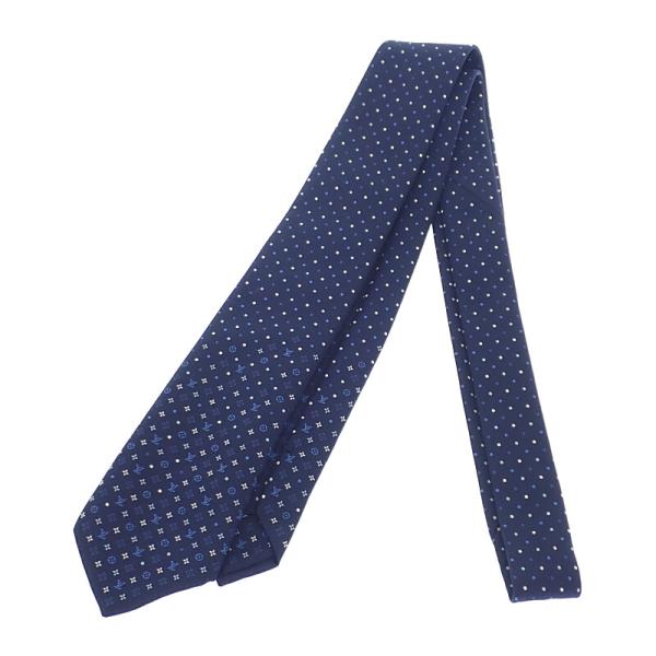■新同■　ルイヴィトン ネクタイ グラディエント ドッツ ネイビー シルク M76844 箱 【93944】 LOUIS VUITTON（ルイ・ヴィトン） ネクタイ モノグラム グラディエント