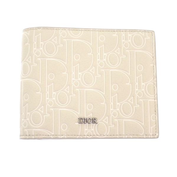 クリスチャンディオール Christian Dior グラビティ 2つ折りウォレット 2ESBH027FGP_H140 二つ折り財布 カーフ ベージュ メンズ【中古】【Aランク】 Christian Dior（クリスチャン・ディオール） グラビティ 2つ折り